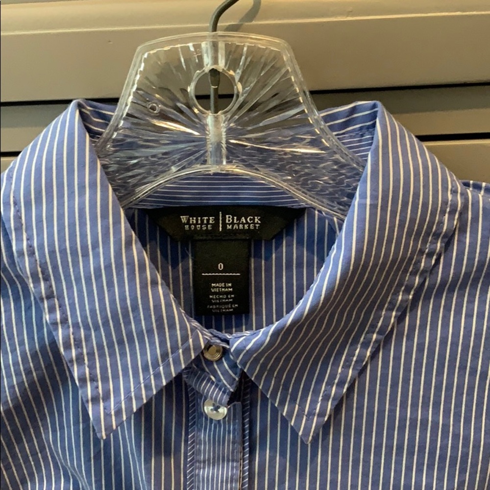 WHBM Blue and White button down